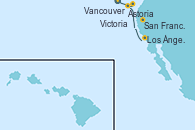Visitando Vancouver (Canadá), Victoria (Canadá), Astoria (Oregón), San Francisco (California/EEUU), San Francisco (California/EEUU), Los Ángeles (California)