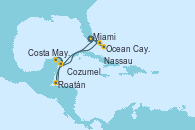 Visitando Miami (Florida/EEUU), Nassau (Bahamas), Ocean Cay MSC Marine Reserve (Bahamas), Ocean Cay MSC Marine Reserve (Bahamas), Miami (Florida/EEUU), Ocean Cay MSC Marine Reserve (Bahamas), Roatán (Honduras), Costa Maya (México), Cozumel (México), Miami (Florida/EEUU)