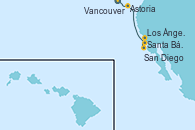 Visitando Vancouver (Canadá), Astoria (Oregón), Santa Bárbara (California), San Diego (California/EEUU), Los Ángeles (California)