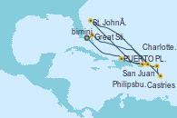 Visitando Puerto Cañaveral (Florida), Great Stirrup Cay (Bahamas), Charlotte Amalie (St. Thomas), St. John´s (Antigua y Barbuda), Castries (Santa Lucía/Caribe), Philipsburg (St. Maarten), San Juan (Puerto Rico), PUERTO PLATA, REPUBLICA DOMINICANA, Puerto Cañaveral (Florida)