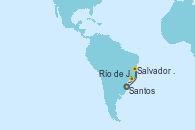Visitando Santos (Brasil), Salvador de Bahía (Brasil), Río de Janeiro (Brasil), Santos (Brasil)
