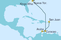 Visitando Nueva York (Estados Unidos), Kings Wharf (Bermudas), Kings Wharf (Bermudas), Curacao (Antillas), Aruba (Antillas), San Juan (Puerto Rico)