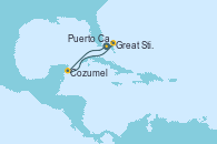 Visitando Puerto Cañaveral (Florida), Cozumel (México), Great Stirrup Cay (Bahamas), Puerto Cañaveral (Florida)