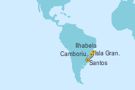 Visitando Santos (Brasil), Camboriu, Brazil, Isla Grande (Brasil), Ilhabela (Brasil), Santos (Brasil)