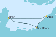 Visitando Abu Dhabi (Emiratos Árabes Unidos), Dubai, Dubai, Doha (Catar), Abu Dhabi (Emiratos Árabes Unidos)