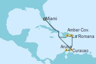 Visitando Miami (Florida/EEUU), Curacao (Antillas), Aruba (Antillas), La Romana (República Dominicana), Amber Cove (República Dominicana), Miami (Florida/EEUU)