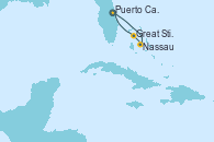 Visitando Puerto Cañaveral (Florida), Nassau (Bahamas), Great Stirrup Cay (Bahamas), Puerto Cañaveral (Florida)