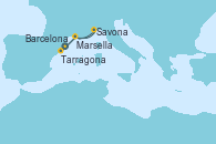 Visitando Barcelona, Marsella (Francia), Savona (Italia), Marsella (Francia), Tarragona (España)