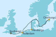 Visitando Southampton (Inglaterra), Hamburgo (Alemania), Cherburgo (Francia), Rotterdam (Holanda)