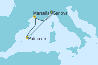 Visitando Génova (Italia), Palma de Mallorca (España), Marsella (Francia), Génova (Italia)