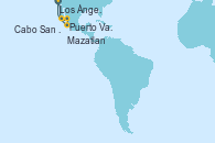 Visitando Los Ángeles (California), Cabo San Lucas (México), Mazatlan (México), Puerto Vallarta (México), Los Ángeles (California)