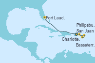 Visitando San Juan (Puerto Rico), Charlotte Amalie (St. Thomas), Basseterre (Antillas), Philipsburg (St. Maarten), Fort Lauderdale (Florida/EEUU)