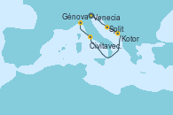 Visitando Venecia (Italia), Split (Croacia), Kotor (Montenegro), Civitavecchia (Roma), Génova (Italia)