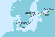 Visitando Copenhague (Dinamarca), Estocolmo (Suecia), Tallin (Estonia), San Petersburgo (Rusia), Copenhague (Dinamarca)