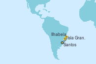 Visitando Santos (Brasil), Isla Grande (Brasil), Ilhabela (Brasil), Santos (Brasil)