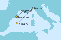 Visitando Barcelona, Marsella (Francia), Génova (Italia), Palma de Mallorca (España), Barcelona