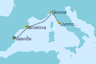 Visitando Valencia, Barcelona, Génova (Italia), Livorno, Pisa y Florencia (Italia)