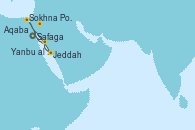 Visitando Safaga (Egipto), Aqaba (Jordania), Jeddah (Arabia Saudí), Yanbu al Bahr, Arabia Saud, Sokhna Port (Egipto), Safaga (Egipto)