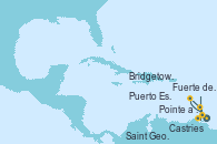 Visitando Fuerte de France (Martinica),Pointe a Pitre (Guadalupe),Castries (Santa Lucía/Caribe),Bridgetown (Barbados),Navegación,Puerto España (Trinidad y Tobago),Saint George (Grenada),Fuerte de France (Martinica)