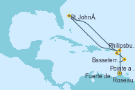Visitando Pointe a Pitre (Guadalupe), Roseau (Dominica), Philipsburg (St. Maarten), St. John´s (Antigua y Barbuda), Basseterre (Antillas), Fuerte de France (Martinica), Pointe a Pitre (Guadalupe)