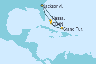 Visitando Jacksonville (Florida/EEUU), Grand Turks(Turks & Caicos), OBAN (HALFMOON BAY), Nassau (Bahamas), Jacksonville (Florida/EEUU)
