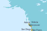 Visitando Vancouver (Canadá), Victoria (Canadá), Astoria  (Oregón), San Francisco (California/EEUU), San Diego (California/EEUU)