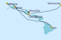 Visitando Honolulu (Hawai), Honolulu (Hawai), Lahaina (Hawai), Hilo (Hawai), Kauai (Hawai), CRUISE NAPALI COAST, AT SEA, Vancouver (Canadá)