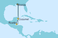 Visitando Mobile (Alabama), Cozumel (México), Roatán (Honduras), Mobile (Alabama)