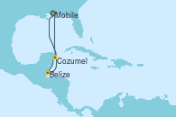 Visitando Mobile (Alabama), Belize (Caribe), Cozumel (México), Mobile (Alabama)