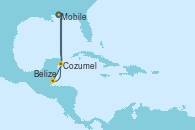 Visitando Mobile (Alabama), Cozumel (México), Belize (Caribe), Mobile (Alabama)
