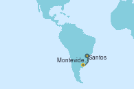 Visitando Santos (Brasil), Montevideo (Uruguay), Montevideo (Uruguay), Santos (Brasil)