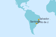 Visitando Río de Janeiro (Brasil), Santos (Brasil), Salvador de Bahía (Brasil), Río de Janeiro (Brasil)