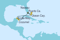 Visitando Puerto Cañaveral (Florida), Ocean Cay MSC Marine Reserve (Bahamas), Ocean Cay MSC Marine Reserve (Bahamas), Costa Maya (México), Cozumel (México), Puerto Cañaveral (Florida), Ocean Cay MSC Marine Reserve (Bahamas), Ocean Cay MSC Marine Reserve (Bahamas), Nassau (Bahamas), Puerto Cañaveral (Florida)