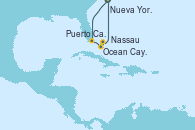 Visitando Nueva York (Estados Unidos), Puerto Cañaveral (Florida), Ocean Cay MSC Marine Reserve (Bahamas), Nassau (Bahamas), Nueva York (Estados Unidos)