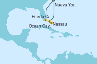 Visitando Nueva York (Estados Unidos), Puerto Cañaveral (Florida), Nassau (Bahamas), Ocean Cay MSC Marine Reserve (Bahamas), Nueva York (Estados Unidos)