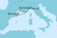 Visitando Savona (Italia), Marsella (Francia), Barcelona, Savona (Italia)