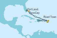 Visitando Fort Lauderdale (Florida/EEUU), Saint Croix (Islas Vírgenes), Road Town (Isla Tórtola/Islas Vírgenes), CocoCay (Bahamas), Fort Lauderdale (Florida/EEUU)