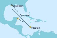 Visitando Galveston (Texas), Cozumel (México), Yucatán (Progreso/México), Galveston (Texas)