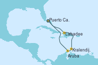 Visitando Puerto Cañaveral (Florida), Labadee (Haiti), Kralendijk (Antillas), Aruba (Antillas), Puerto Cañaveral (Florida)