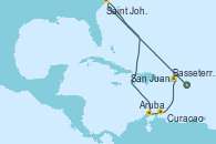 Visitando Basseterre (Antillas), Saint John (New Brunswick/Canadá), Aruba (Antillas), Curacao (Antillas), San Juan (Puerto Rico), San Juan (Puerto Rico)
