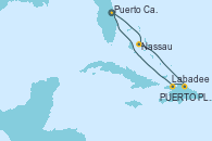 Visitando Puerto Cañaveral (Florida), Nassau (Bahamas), Puerto Plata, Republica Dominicana, Labadee (Haiti), Puerto Cañaveral (Florida)