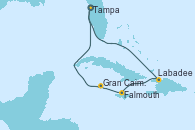 Visitando Tampa (Florida), Labadee (Haiti), Falmouth (Jamaica), Gran Caimán (Islas Caimán), Tampa (Florida)