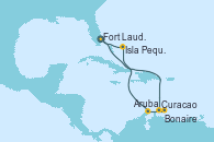 Visitando Fort Lauderdale (Florida/EEUU), Curacao (Antillas), Bonaire (Países Bajos), Aruba (Antillas), Isla Pequeña (San Salvador/Bahamas), Fort Lauderdale (Florida/EEUU)