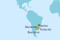 Visitando Santos (Brasil), Punta del Este (Uruguay), Montevideo (Uruguay), Buenos aires, Buenos aires, Santos (Brasil)