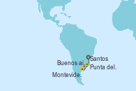 Visitando Santos (Brasil), Punta del Este (Uruguay), Buenos aires, Buenos aires, Montevideo (Uruguay), Santos (Brasil)