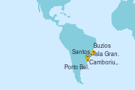 Visitando Santos (Brasil), Porto Belo (Brasil), Camboriu, Brazil, Isla Grande (Brasil), Buzios (Brasil), Santos (Brasil)