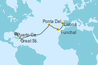 Visitando Puerto Cañaveral (Florida), Great Stirrup Cay (Bahamas), Ponta Delgada (Azores), Funchal (Madeira), Lisboa (Portugal)