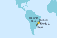 Visitando Itajaí (Brasil), Ilhabela (Brasil), Isla Grande (Brasil), Río de Janeiro (Brasil), Buzios (Brasil), Itajaí (Brasil)