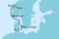 Visitando Copenhague (Dinamarca), Flam (Noruega), Bergen (Noruega), Stavanger (Noruega), Kiel (Alemania), Copenhague (Dinamarca)