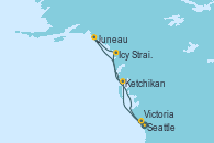 Visitando Seattle (Washington/EEUU), Ketchikan (Alaska), Icy Strait Point (Alaska), Juneau (Alaska), Victoria (Canadá), Seattle (Washington/EEUU)